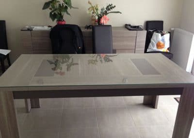 verre claire couvre table