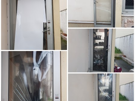 Myriam 1 porte vitrée alu